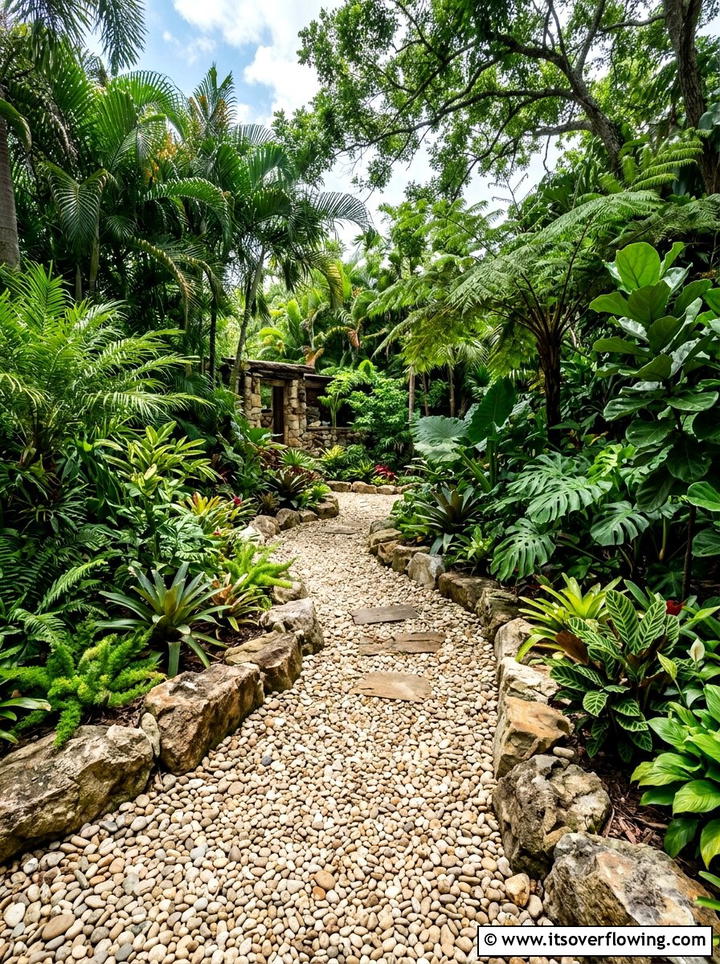 Gravel Garden Path - 25 garden decor ideas for tropical gardens