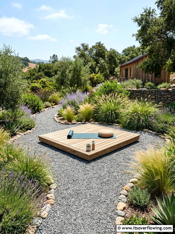 Gravel Garden Yoga Deck - 25 creative garden ideas with yoga decks