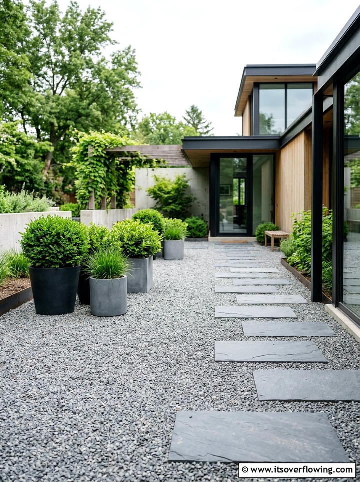 Gravel Ground Cover - 25 garden ideas for courtyards