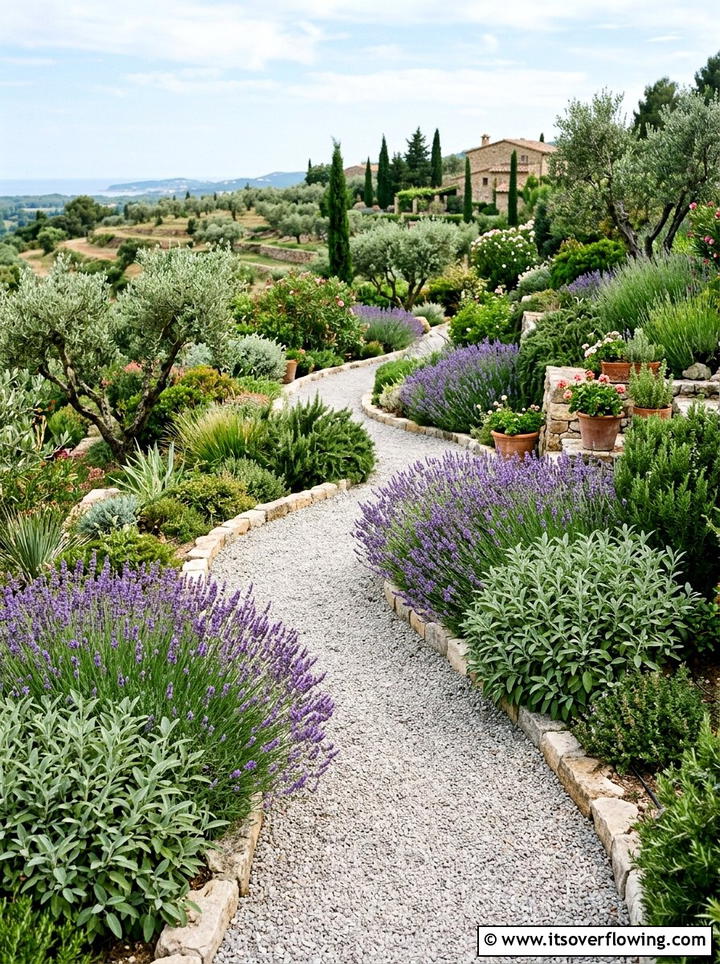 Gravel Path Walkway - 25 garden ideas for mediterranean style