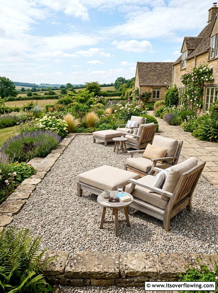 Gravel Patio Area - 25 backyard ideas with rustic style