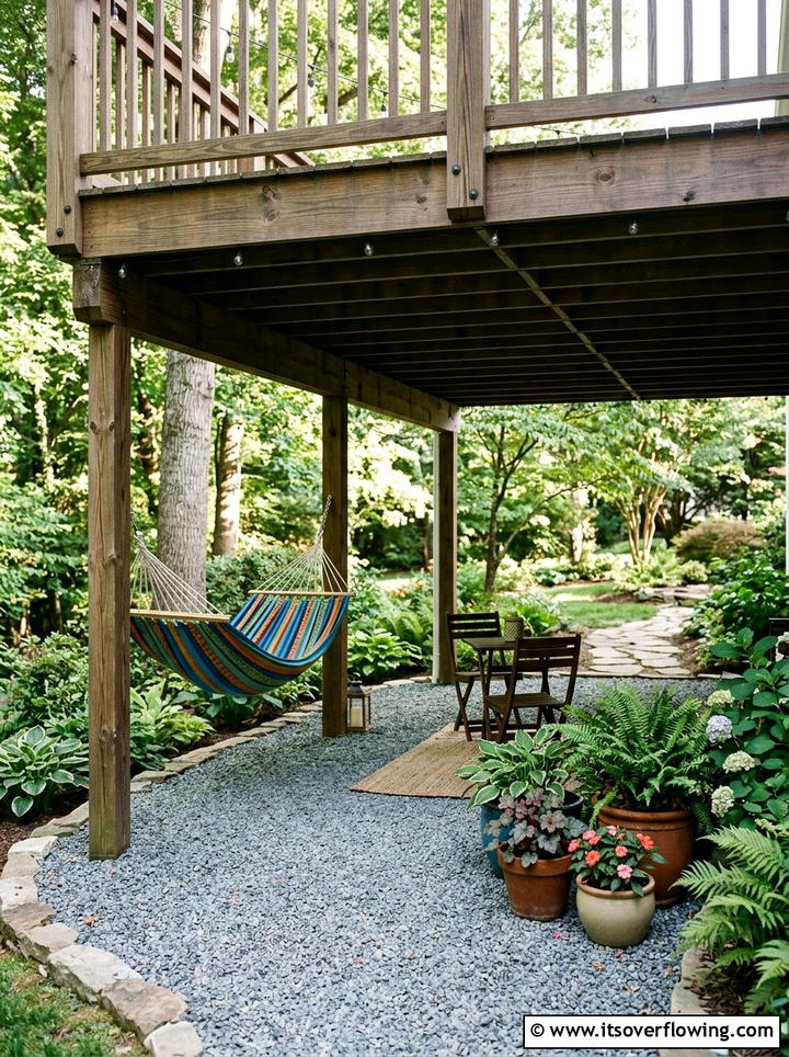 Gravel Patio Under Deck - 25 backyard ideas with gravel patio