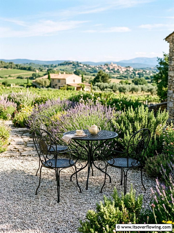 Gravel Patio With Bistro Set - 25 garden ideas with seating