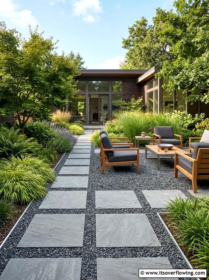 Gravel Patio With Pavers - 25 backyard ideas with gravel patio