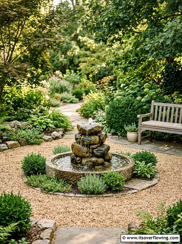 Gravel Patio With Water Feature - 25 backyard ideas with gravel patio