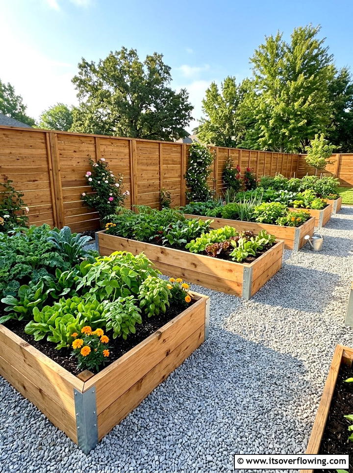 Gravel Raised Bed - 25 small garden ideas with gravel