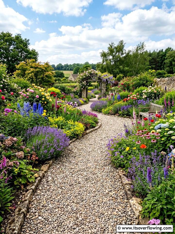 Gravel Stone Path - 25 creative garden ideas with boho textures