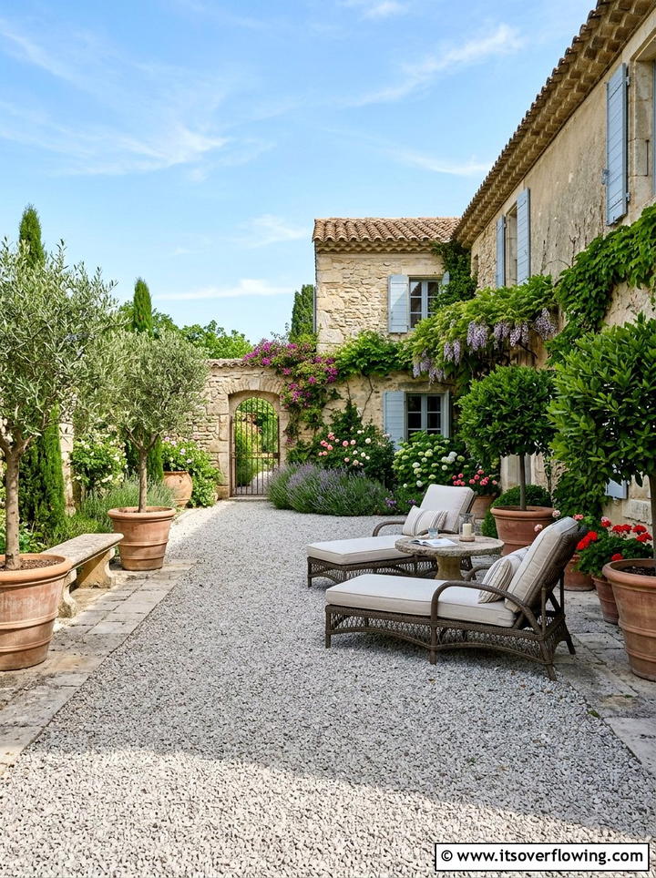 Gravel courtyard - 25 garden design ideas for projects