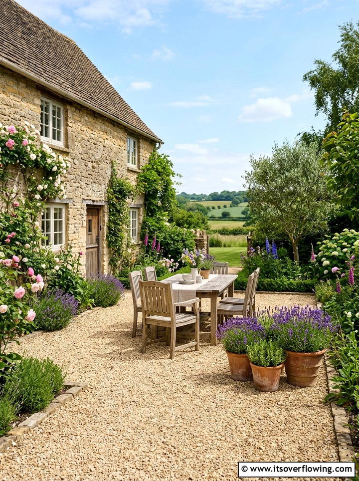 Gravel courtyard - 25 creative garden ideas for rural homes