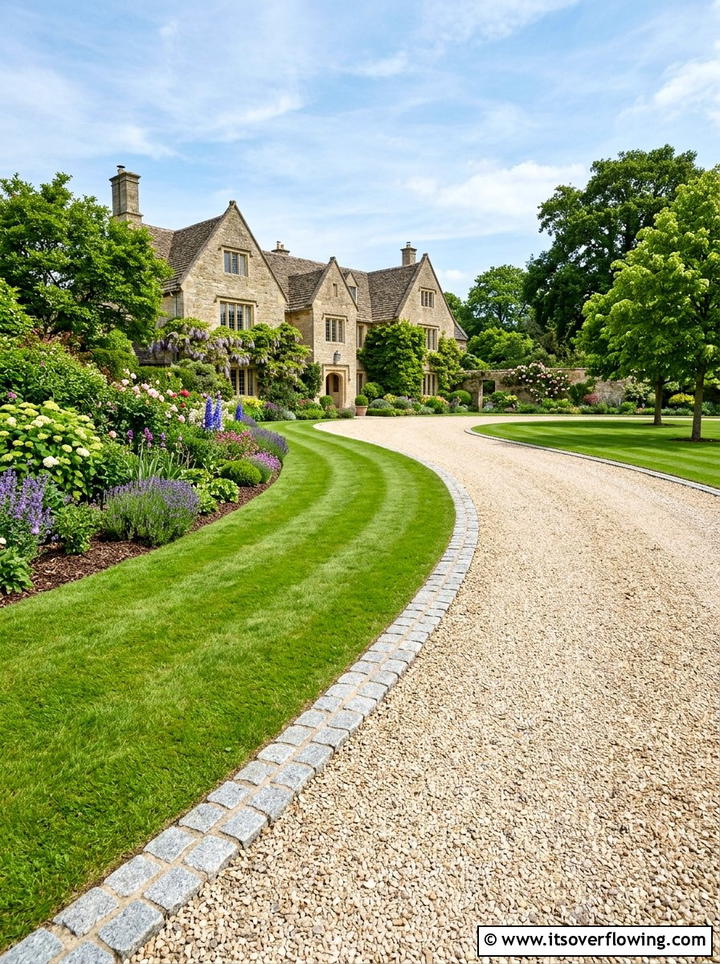 Gravel driveway edging - 25 garden decor ideas for curb appeal