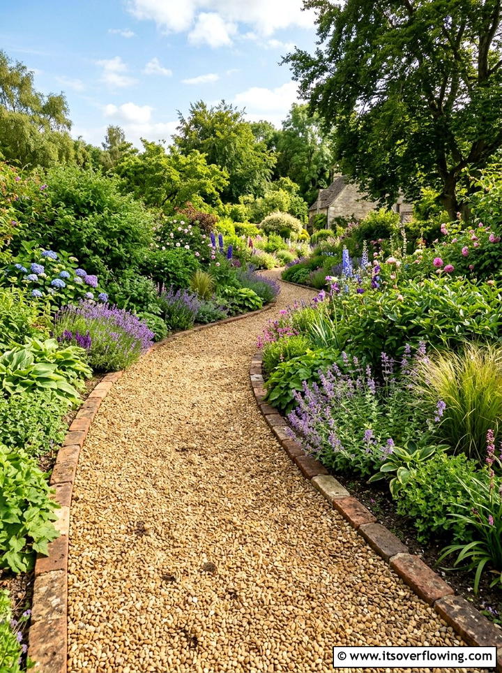 Gravel path - 25 garden decor ideas for cottage gardens