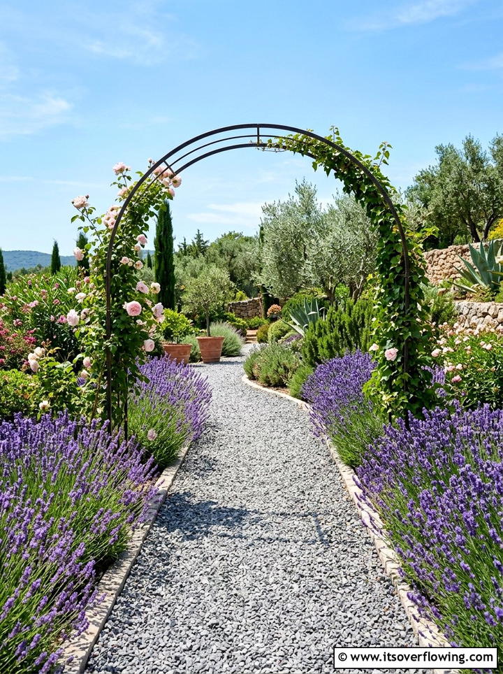 Gravel path garden arch - 25 garden ideas with arches