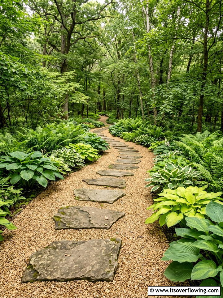 Gravel path with stepping stones - 25 garden design ideas with gravel gardens