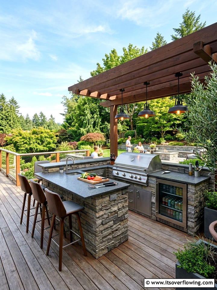 Gravel patio with adirondack chairs - 25 backyard decorating ideas with cozy lounge setup