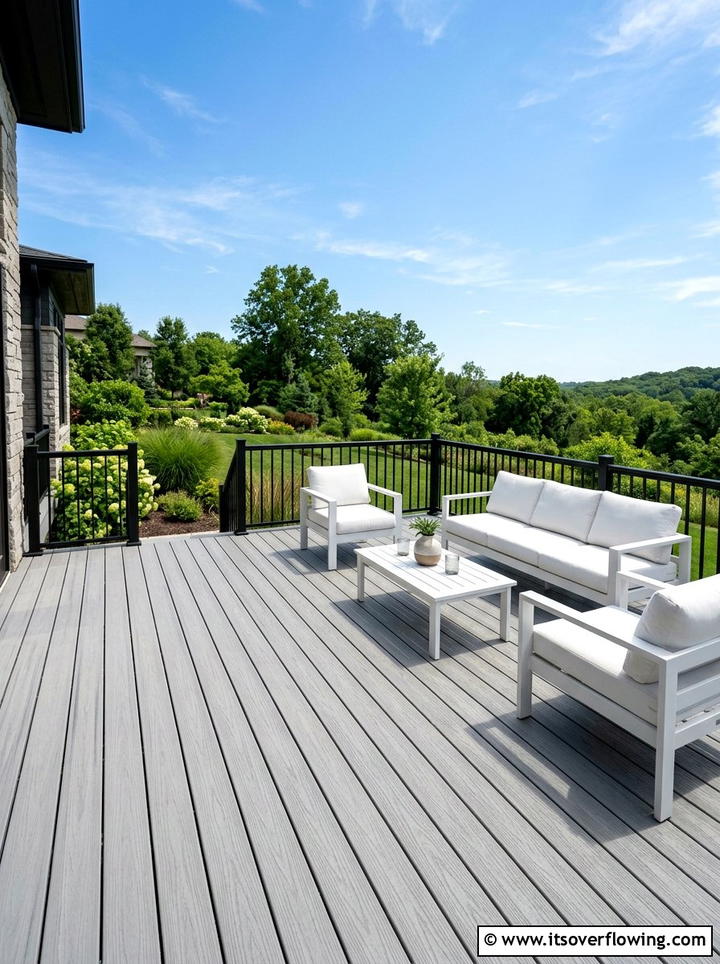 Gray Composite Decking - 25 backyard ideas with composite deck