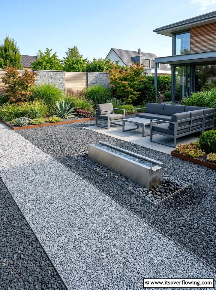 Gray Gravel Layout - 25 small garden ideas with gravel