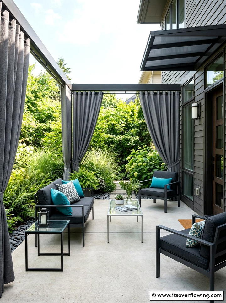 Gray Privacy Curtains Front Porch - 25 front porch ideas with outdoor curtains