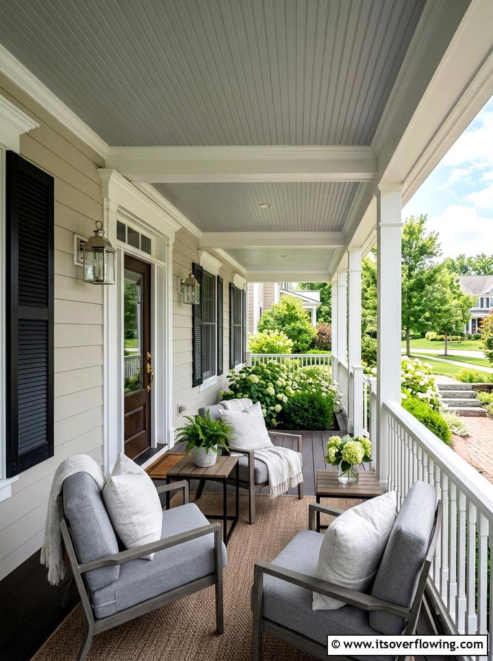 Gray beadboard ceiling - 25 front porch ideas with beadboard ceiling