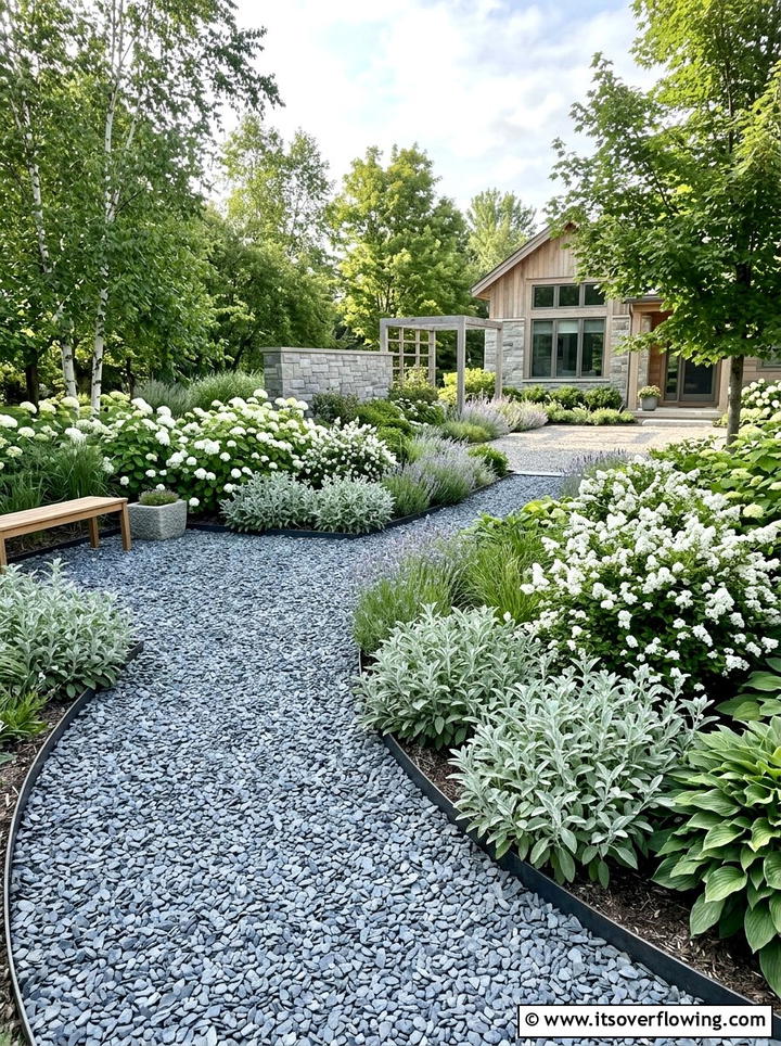 Gray slate gravel yard - 25 garden design ideas with gravel gardens