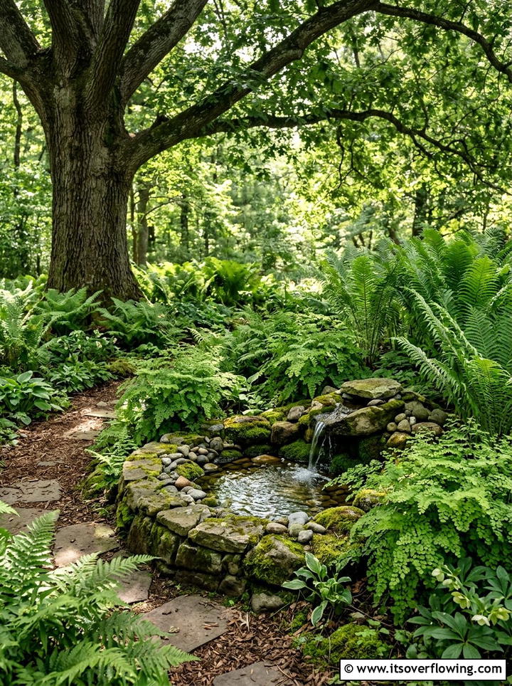 Green Fern Shade Garden - 25 garden design ideas with monochrome plants