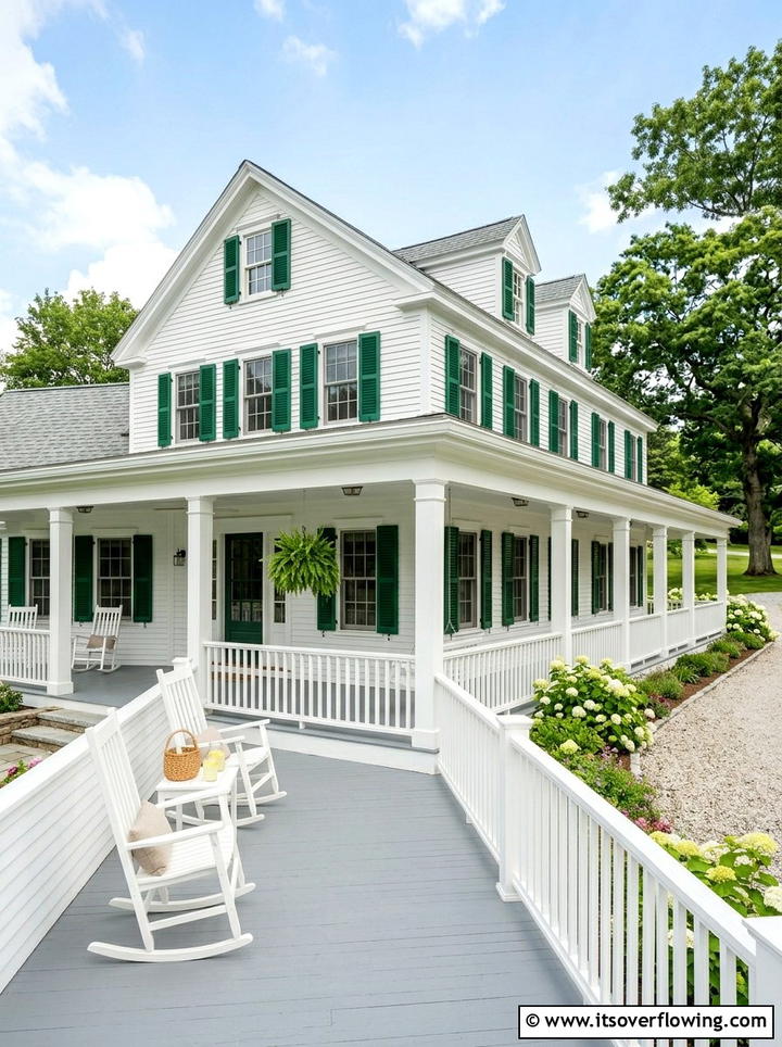 Green shutters - 25 front porch ideas with pops of color