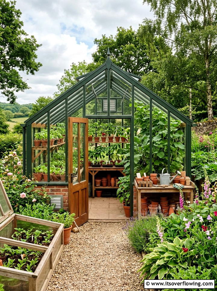 Greenhouse Garden - 25 backyard ideas with vegetable garden