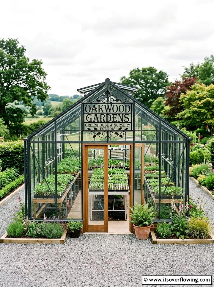 Greenhouse Hanging Sign - 25 creative garden ideas with personalized signs