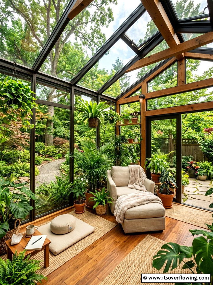 Greenhouse Meditation Studio - 25 backyard ideas with meditation corner
