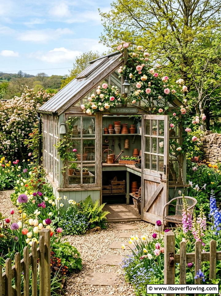 Greenhouse Potting Shed - 25 creative garden ideas for spring makeover