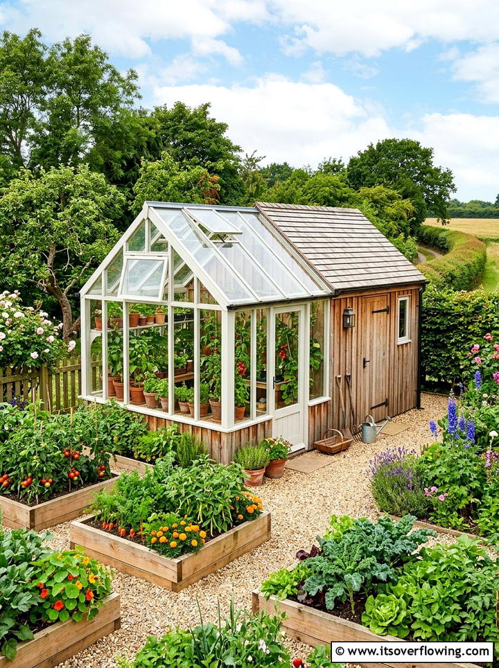 Greenhouse Storage Shed Combo - 25 backyard ideas with storage shed
