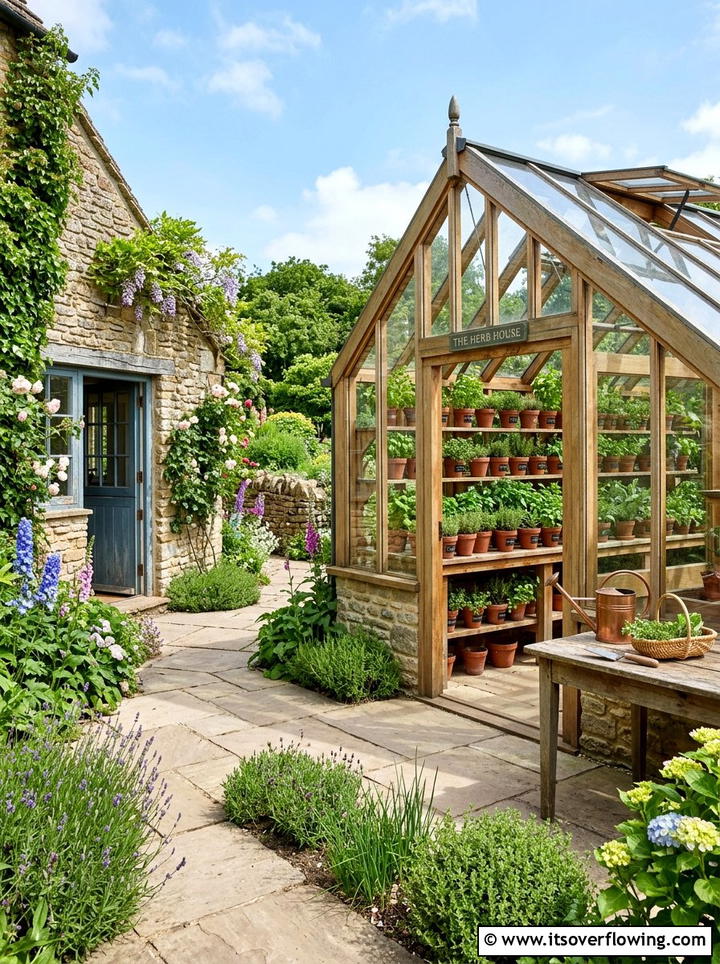 Greenhouse With Herb Garden - 25 backyard ideas with greenhouse