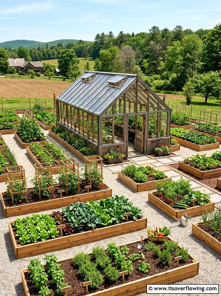 Greenhouse With Raised Garden Beds - 25 backyard ideas with greenhouse