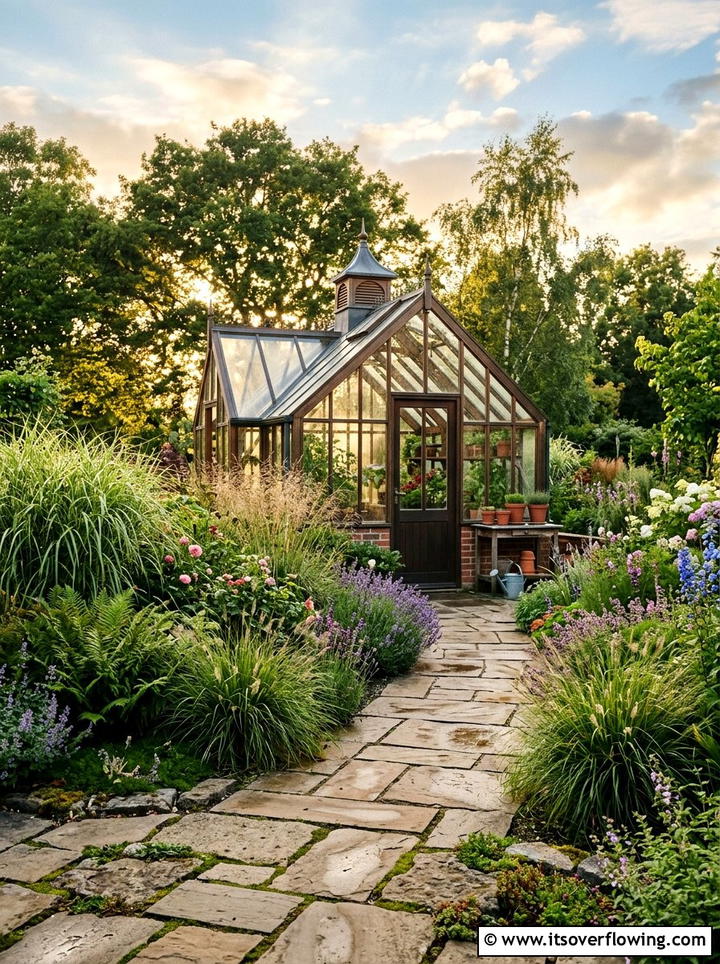 Greenhouse With Stone Path - 25 backyard ideas with greenhouse