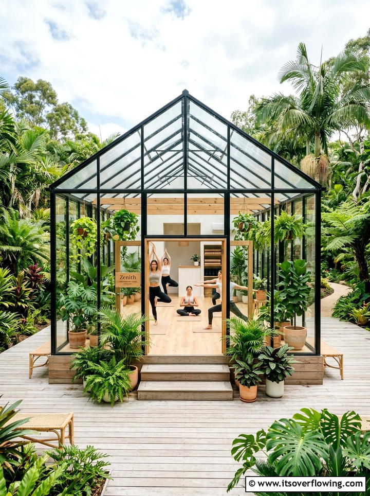 Greenhouse Yoga Studio - 25 backyard ideas with yoga deck