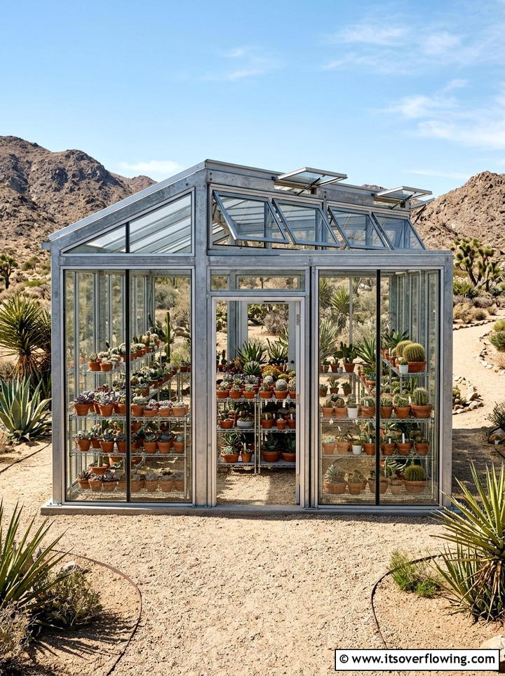 Greenhouse for succulents - 25 creative garden ideas with greenhouse corners