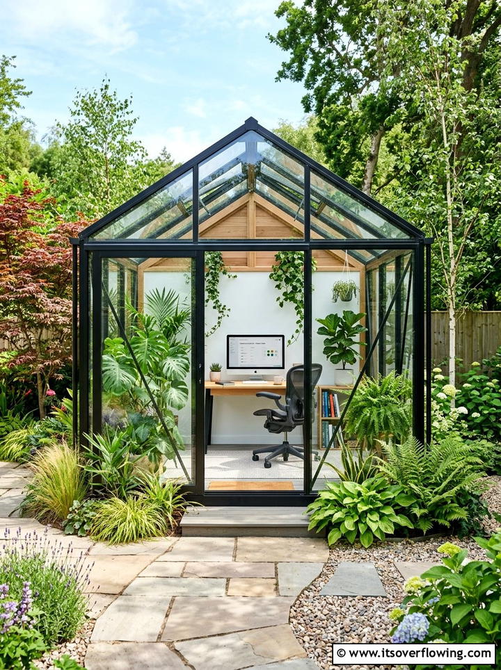 Greenhouse garden office - 25 creative garden ideas with greenhouse corners