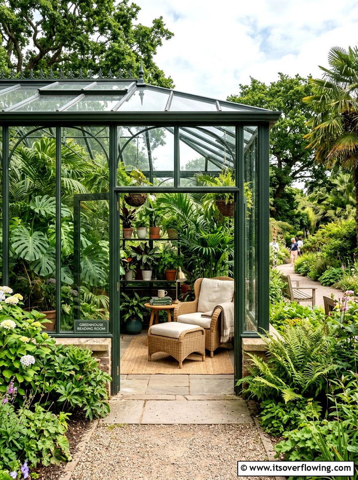 Greenhouse reading room - 25 creative garden ideas with outdoor reading spaces