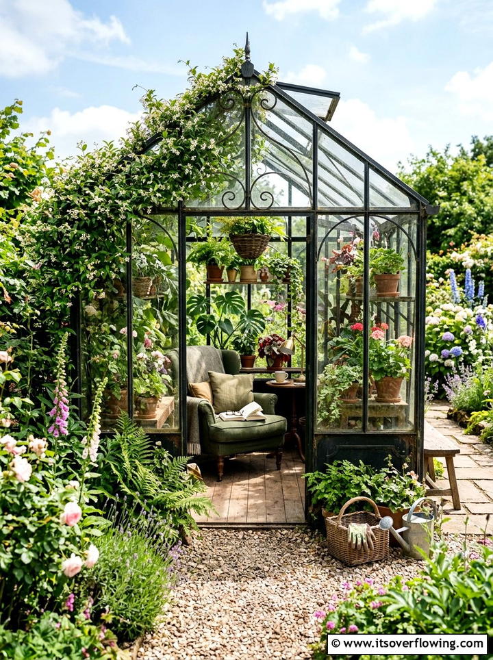 Greenhouse reading room - 25 creative garden ideas with hidden garden corners