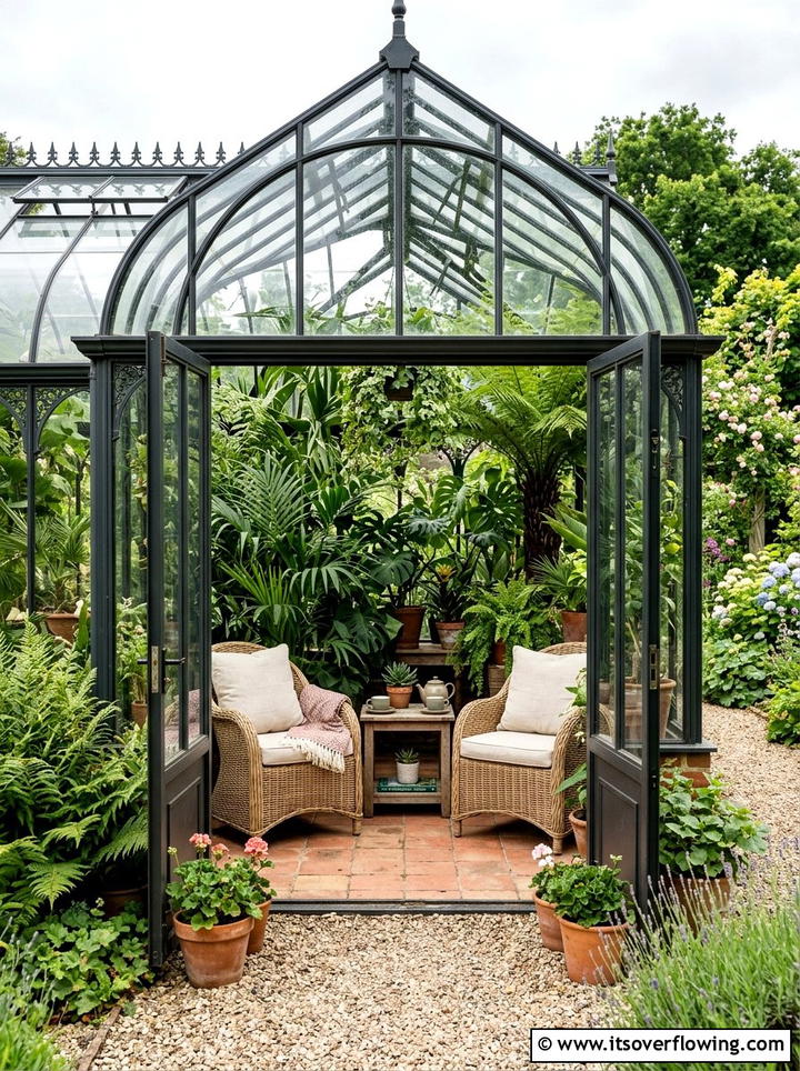 Greenhouse sitting area - 25 garden design ideas with outdoor rooms