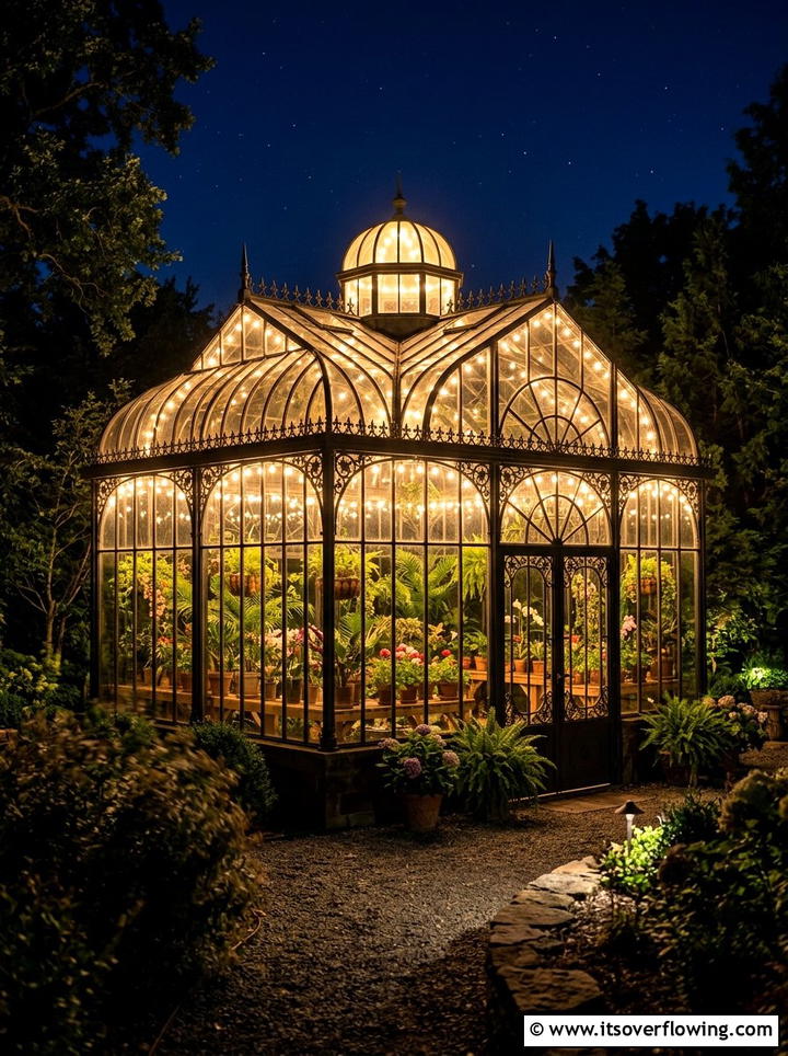 Greenhouse string lights - 25 garden ideas with string lights