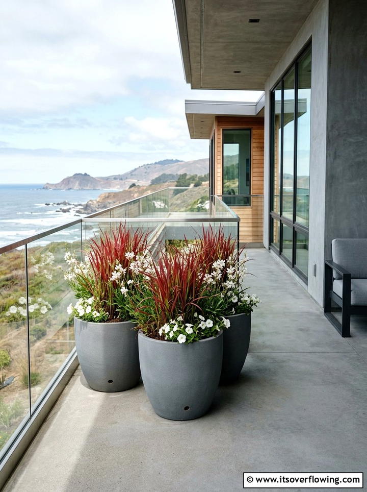 Grey Matte Ceramic Pots - 25 front porch ideas with ceramic pots