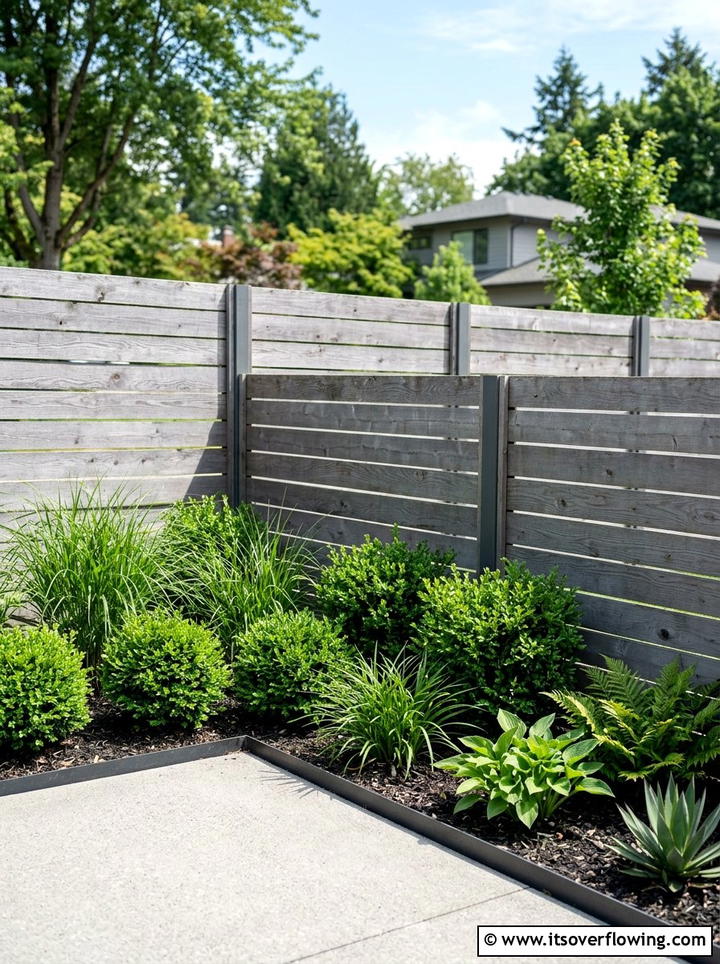 Grey Wood Fence - 25 garden decor ideas with neutral tones