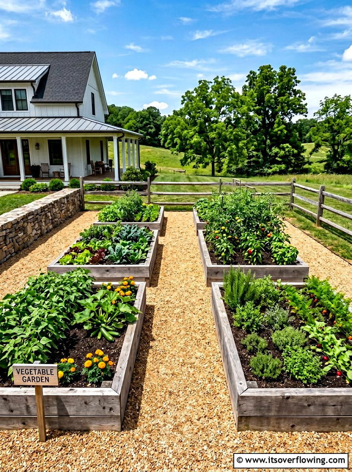 Grid Pattern Vegetable Patch - 25 garden design ideas with straight lines