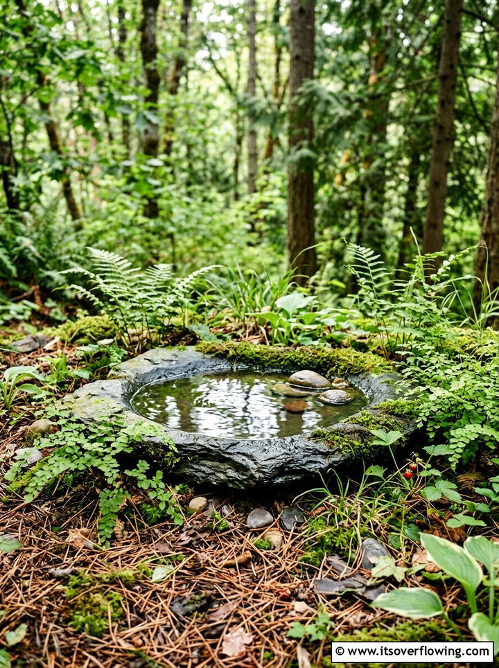 Ground bird bath basin - 25 garden decor ideas with bird baths