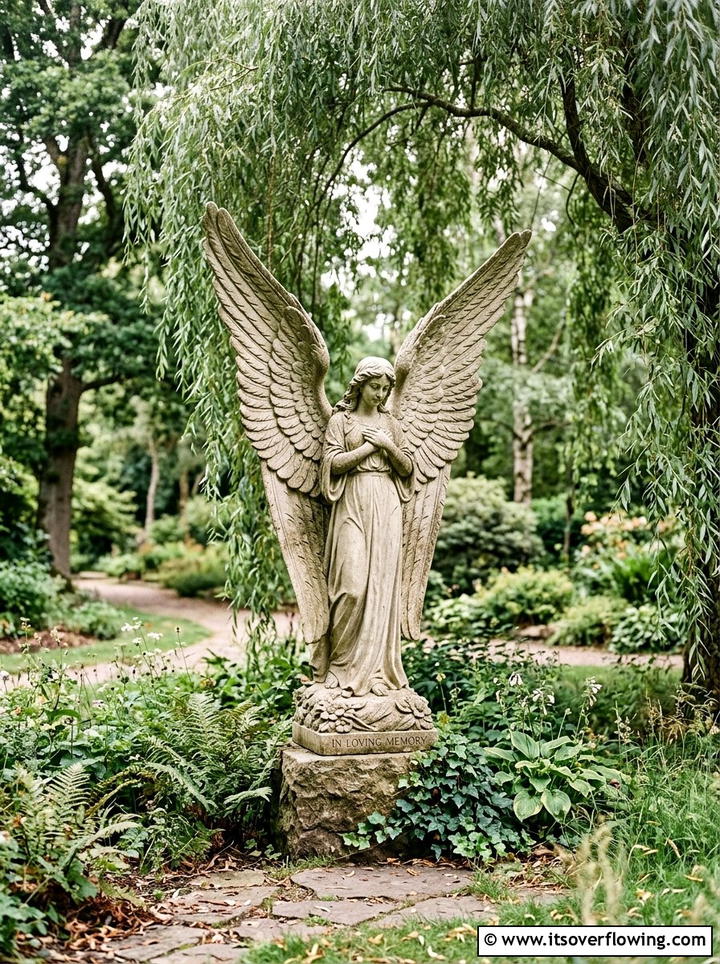 Guardian Angel Sculpture - 25 backyard decorating ideas with statues