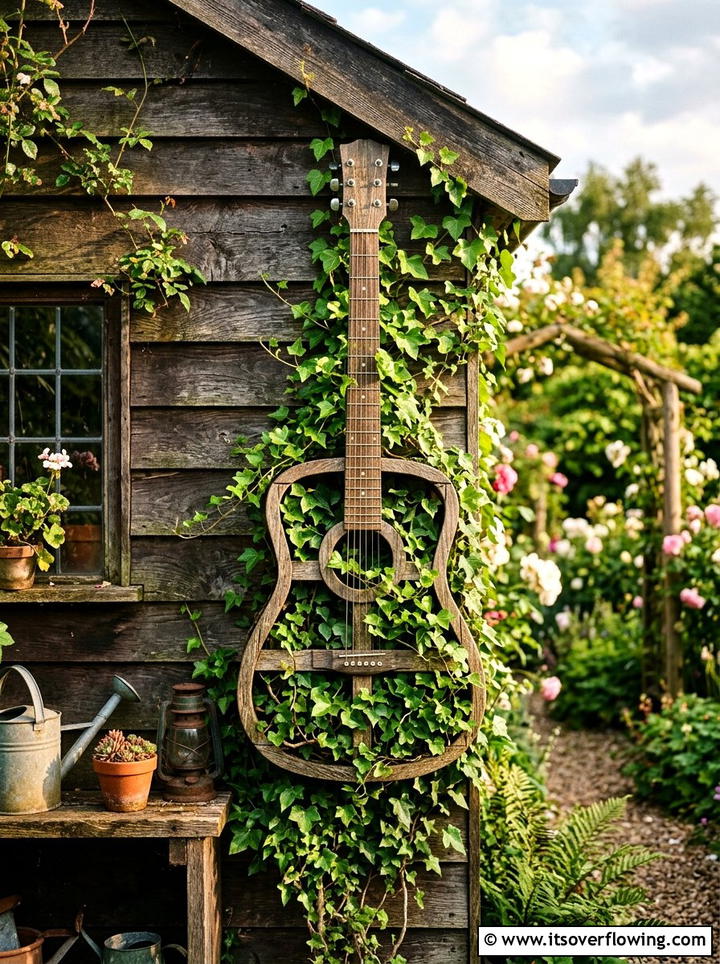 Guitar frame - 25 reusing old things ideas for trellis