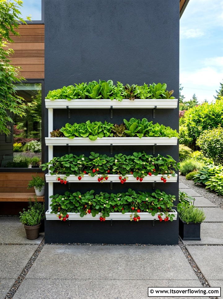 Gutter Planter - 25 cheap garden ideas with vertical gardens