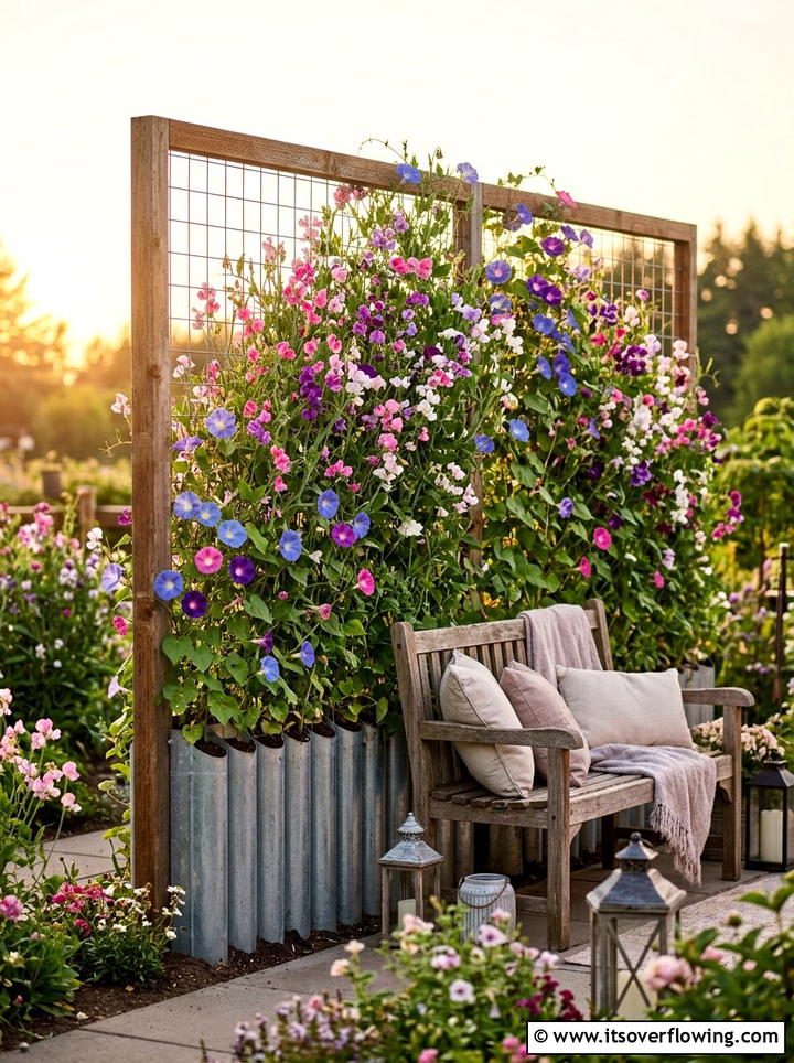 Gutter Trellis For Climbers - 25 upcycled garden ideas with rain gutters