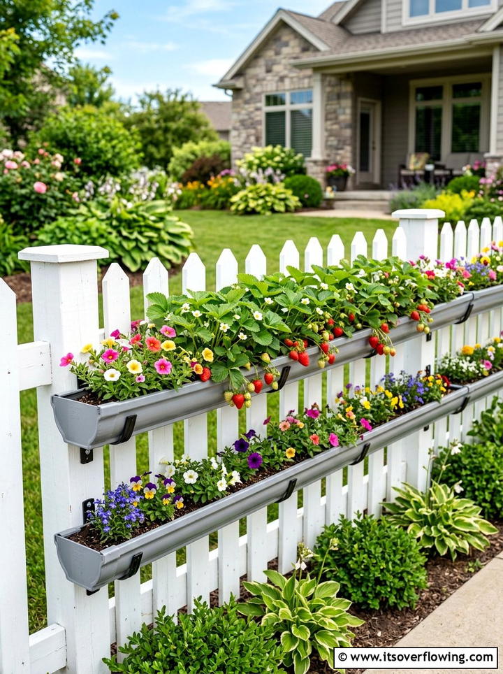 Gutter garden - 25 recycled garden ideas for teachers