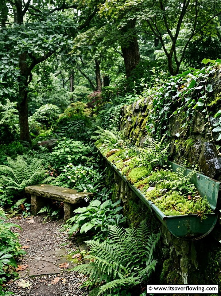 Gutter moss garden - 25 garden ideas with rain gutters